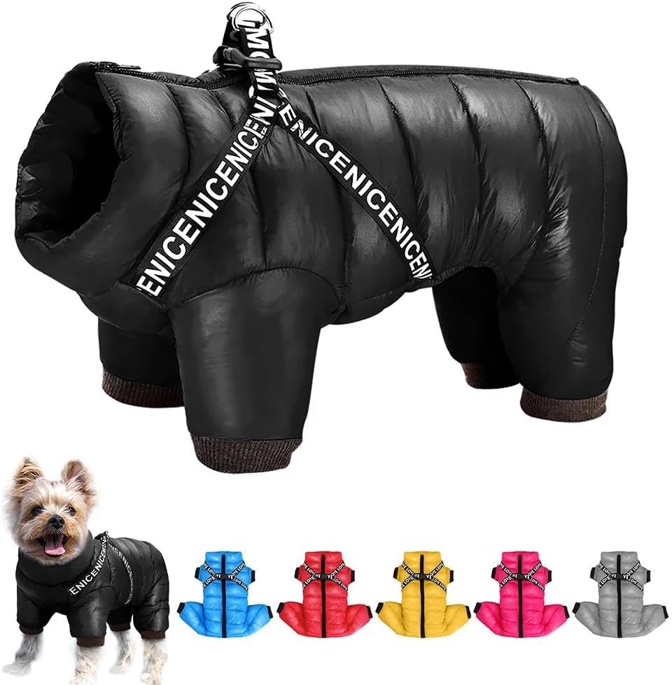 冬厚く暖かいペット服カバーオール屋外防風防水ソフト軽量犬ジャケットコートフレンチブルドッグラブラドールチワワパグに適しています,薔薇