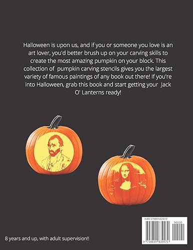 Miniatura 2 de Creative Pumpkin Carving Stencils 25 Famous Paintings by Munch, Van Gogh, Botticelli, da Vinci, for your Most Artistic Halloween Ever