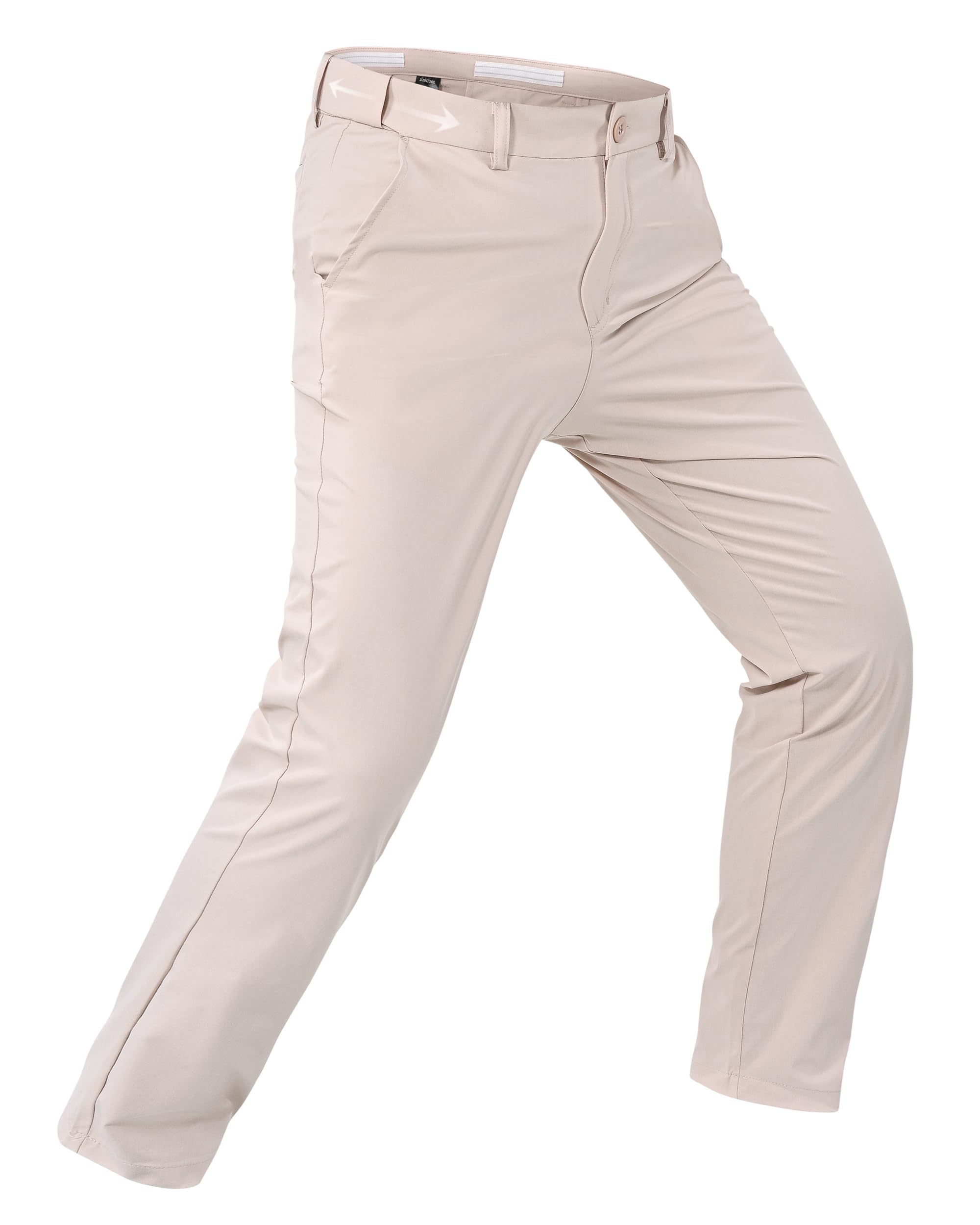 Rapoo Mens Stretch Golf Pants Elastic Waist Slim Fit Slacks Lightweight Quik Dry Trousers Casual Dress Work Pants