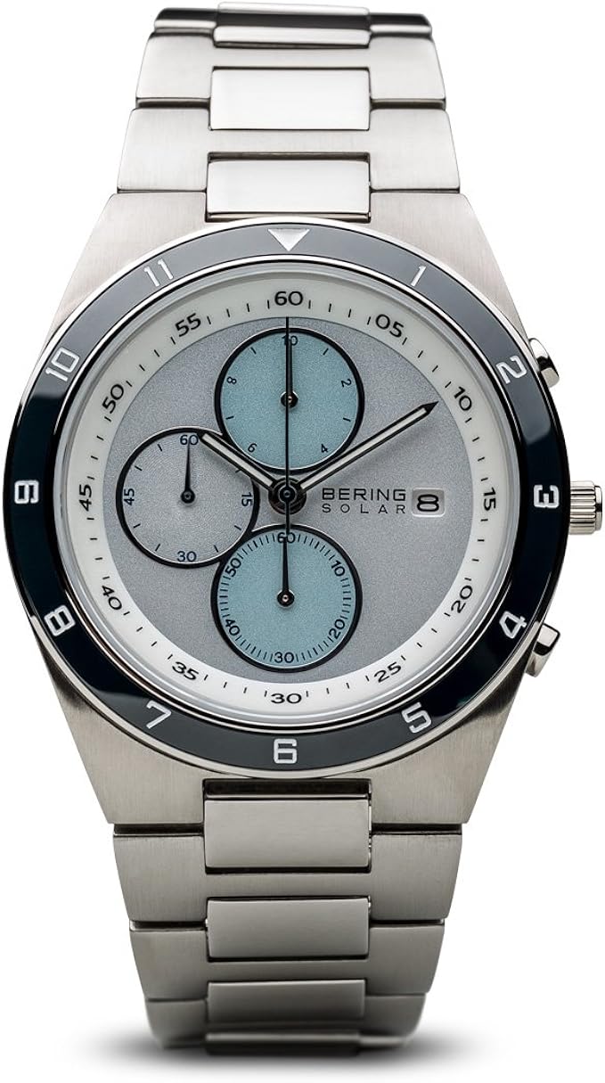 BERING Men Analog Solar Collection Watch with stainless steel Strap and