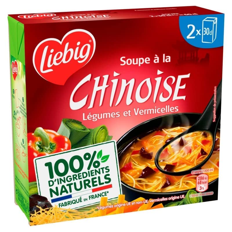 LIEBIG - Soupe À La Chinoise Légumes Et Vermicelles Briques 2X30Cl - Lot De 4 - Offre Special