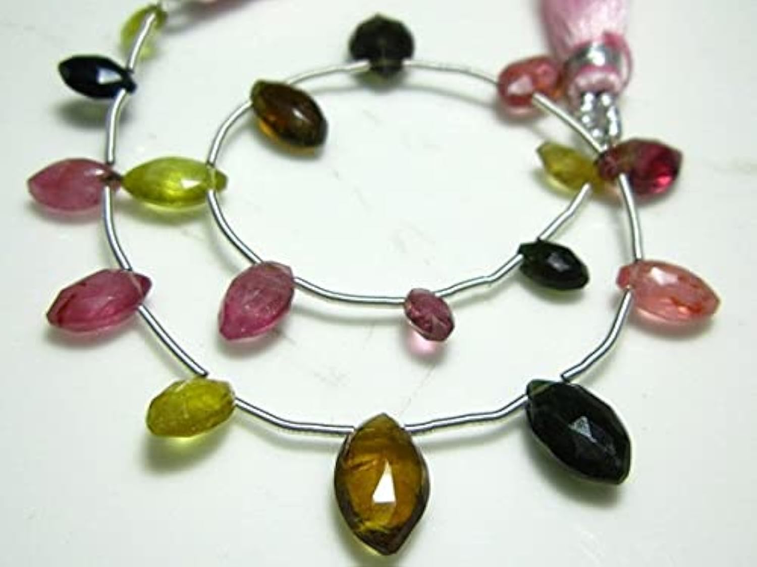 Tourmaline Faceted Marquiose perles briolettes de 4x6mm à 6x10mm en fil de 8