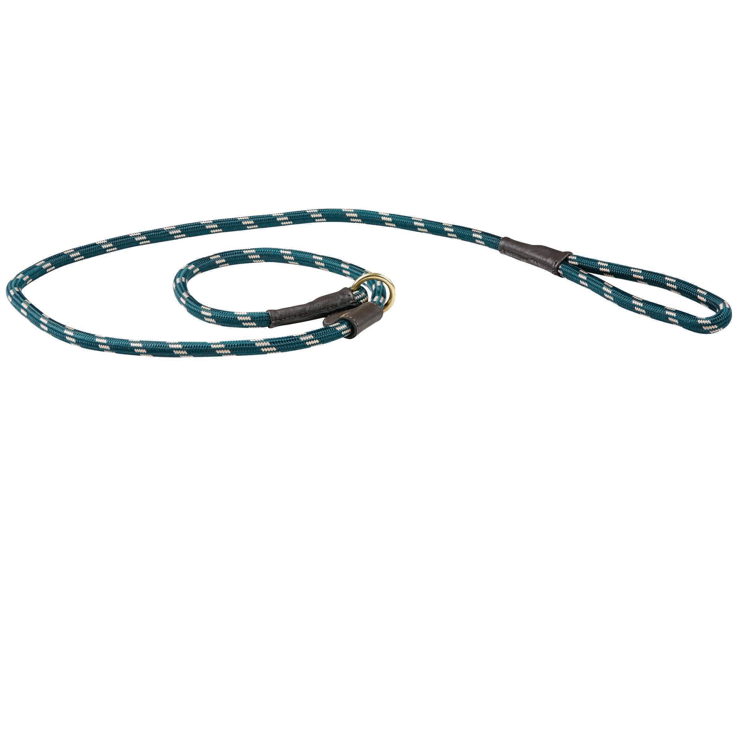 WeatherBeeta Rope Leather Slip Dog Lead, Hunter Green/Brown, Large
