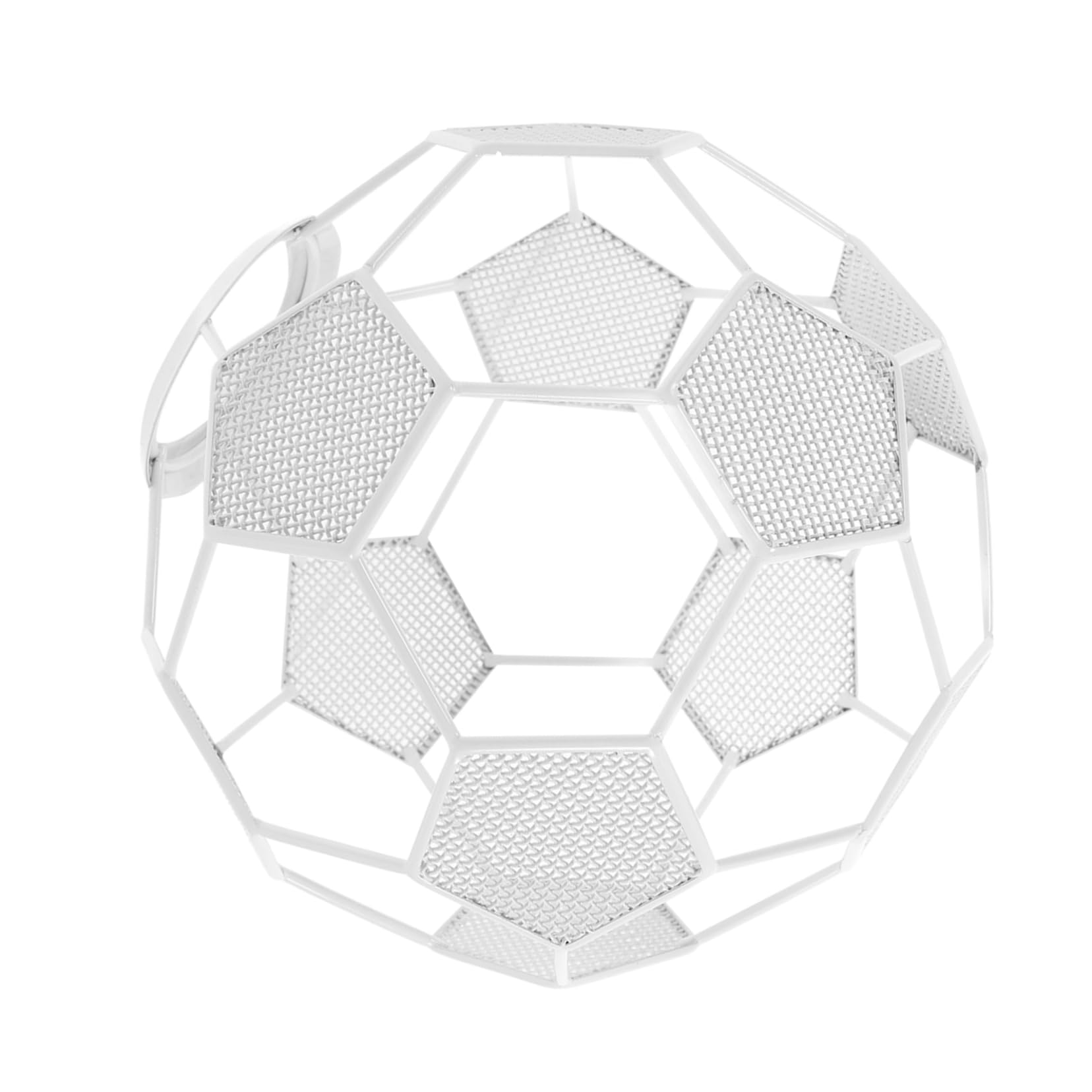 SEWOART Football Lampshade Metal Lamp Shade Replacement, Soccer Shape Iron Hollow-Out Design White, Pendant Light Cover for Home Bars, Vintage Industrial Style