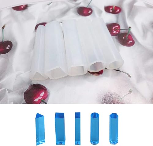 Miniatura 6 de Markeny Moldes de resina de silicona, 4 moldes de fundición de resina, incluyendo esfera, diamante, pirámide, cuadrado, con 5 colgantes de collar