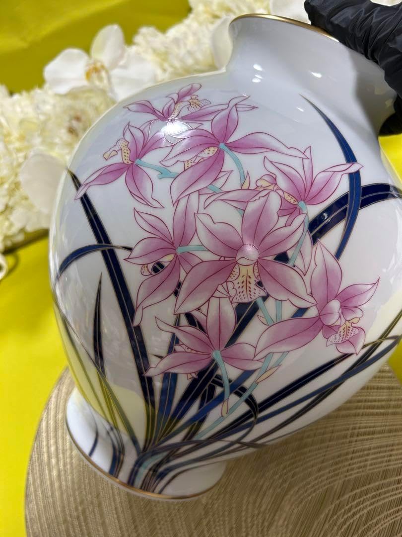 花柄陶器花瓶 手描き花柄陶器花瓶25センチ 花瓶 陶器 フラワーベース-30