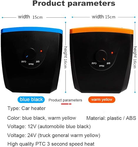 Miniatura 7 de Calentador de coche de alta potencia de 150 W, descongelador, 12 V, ventilador de refrigeración, desempañador, 3 segundos, calentamiento rápido,