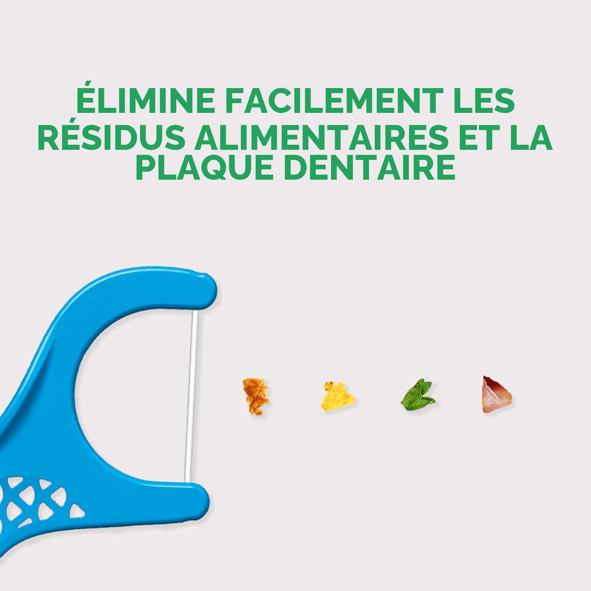 GUM® EASY-FLOSSERS | Porte-fil dentaire | Élimine la plaque dentaire et les résidus alimentaires entre les dents | Recouvert de fluor et de vitamine E | 3x90 porte-fils