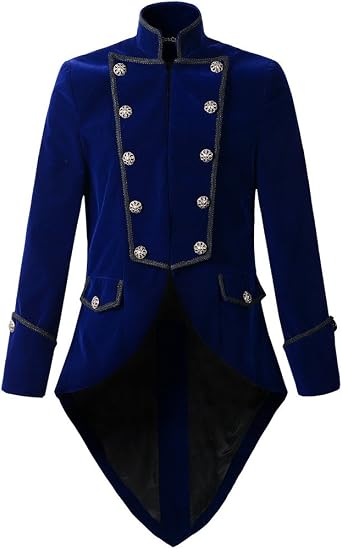 Mens Steampunk Tailcoat Jacket Velvet Gothic VTG Victorian