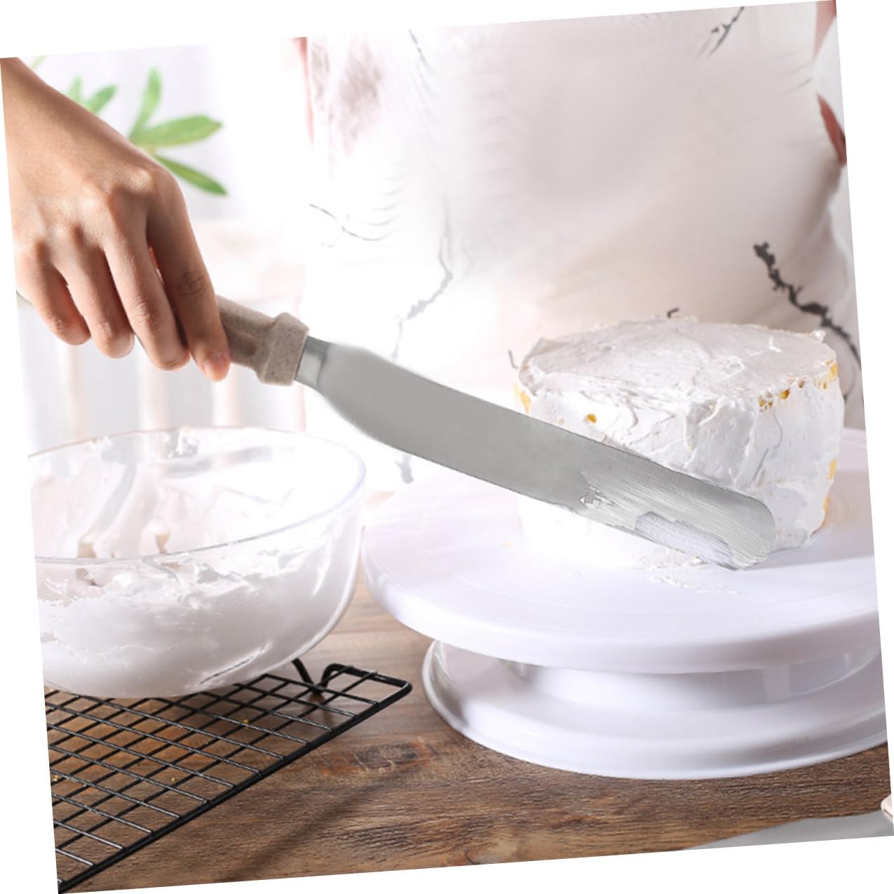 DOITOOL 3pcs Wheat Straw Baking Spatula Set, Reusable Wear-resistant Cake Scrapers with 8", 10", 12" Straight Blades, Household Butter Scrapers for Cake Decorating and Icing