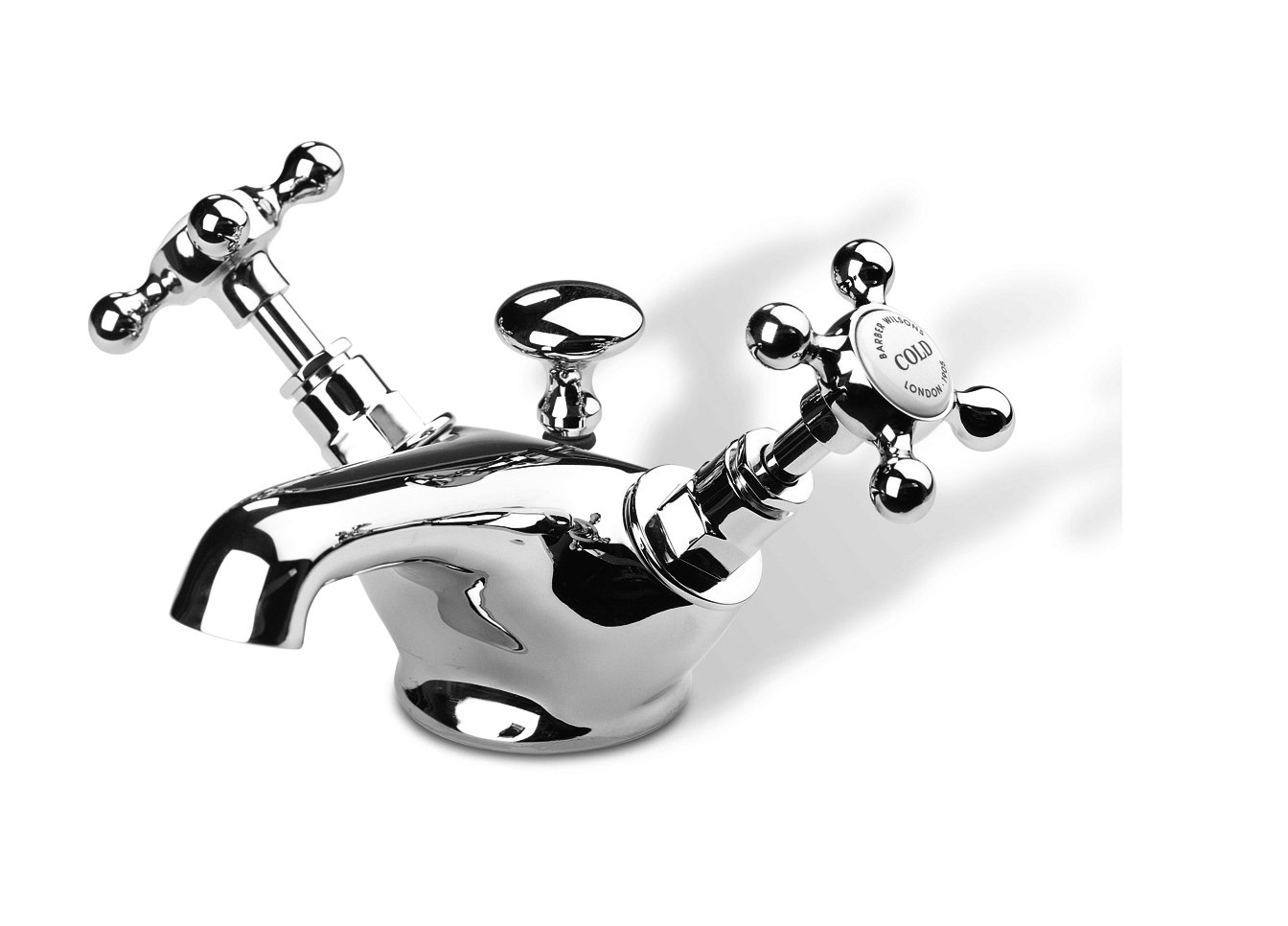 1890S WIDE BASE SINGLE HOLE FAUCET WITH POP UP WASTE COMPRESSION Weatherd Bronze