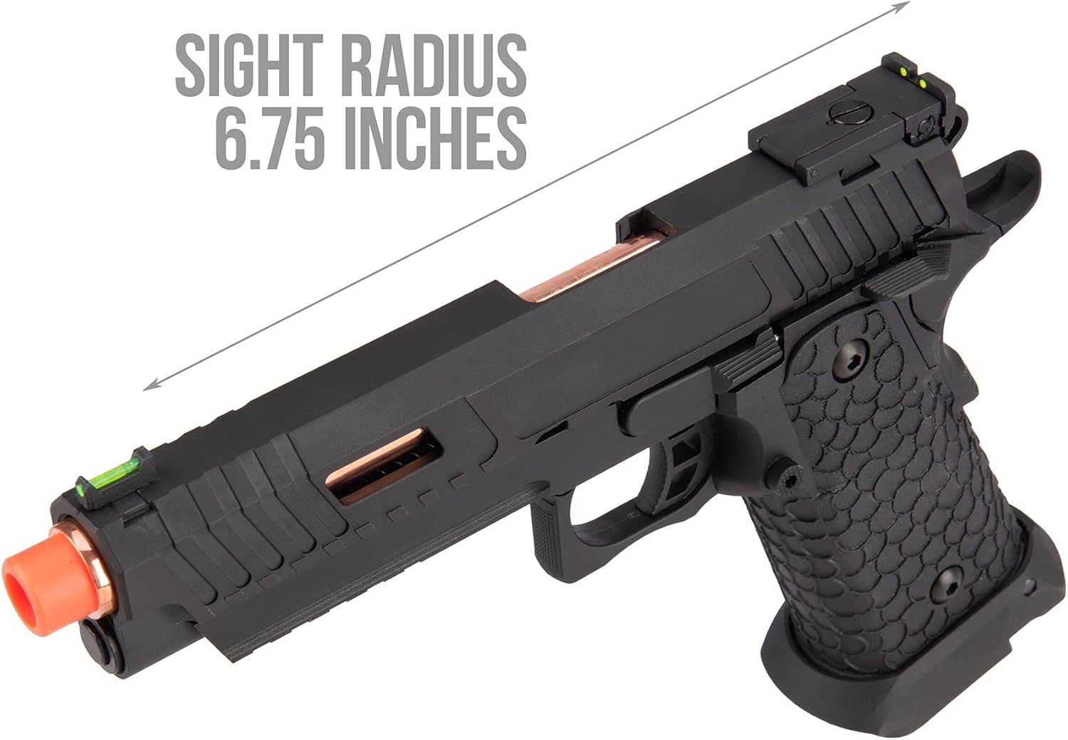 KLI Airsoft 1911 Hicapa Baba Yaga Green Gas/CO2 Blowback Airsoft Pistol- Color Black (Green Gas)