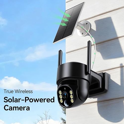 Miniatura 2 de Cámaras de seguridad solares inalámbricas para exteriores, cámaras WiFi alimentadas por batería 5G para seguridad del hogar, cámara solar para