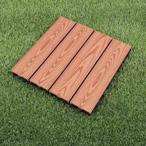 Revêtement de sol décoratif acajou et dalle clipsable extérieur