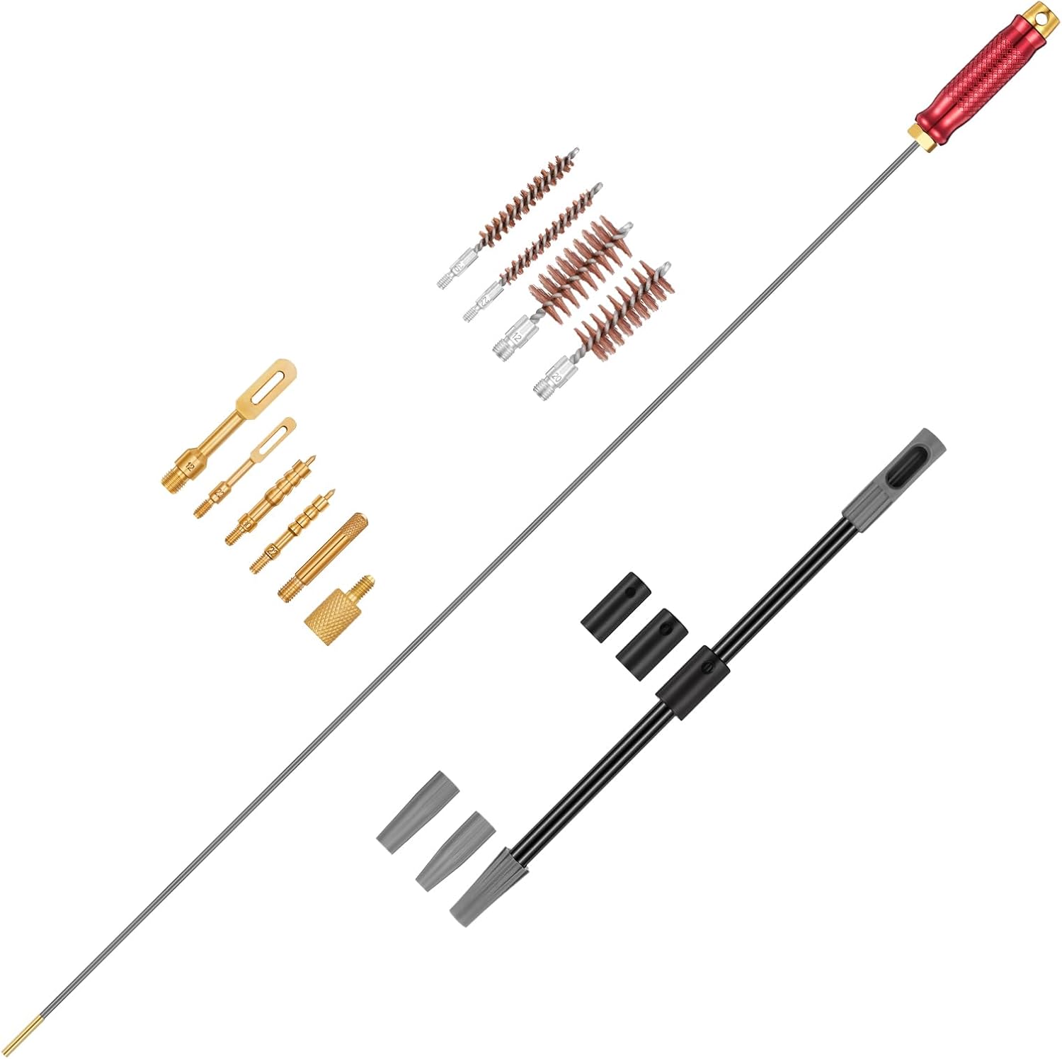 CVLIFE 36” Gun Cleaning Rod, Bore Guide for .22 to .50 Caliber Rifles, Bore Brushes, Brass Jags, Slotted Tips, Carbon Fiber Rifle Cleaning Rod Universal Gun Cleaning Kit
