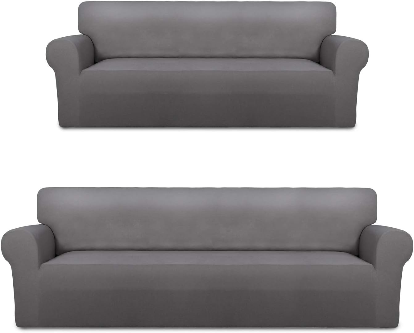 PureFit Sofa Oversized Sofa Slipcover Bundles Fleece Light Gray Couch Cover
