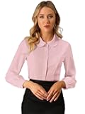 Women's Peter Pan Collar Blouse Business Casual Long Sleeve Button Down Work Shirt