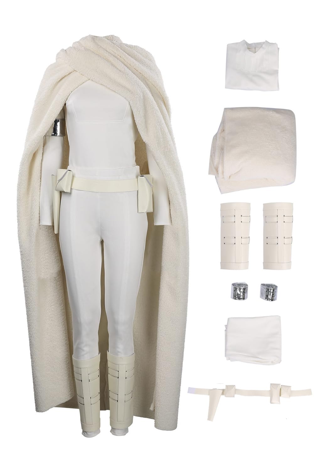 Disfraz de reina para mujer, disfraz de princesa, cosplay de Halloween, disfraz de cosplay - M - White(with colak)