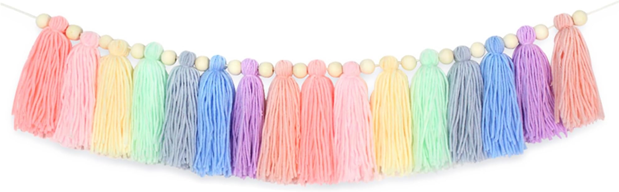 Fonder Mols Rainbow Tissue Tassel Garland DIY Kit Pink Pastel Ombre Tassel Banner