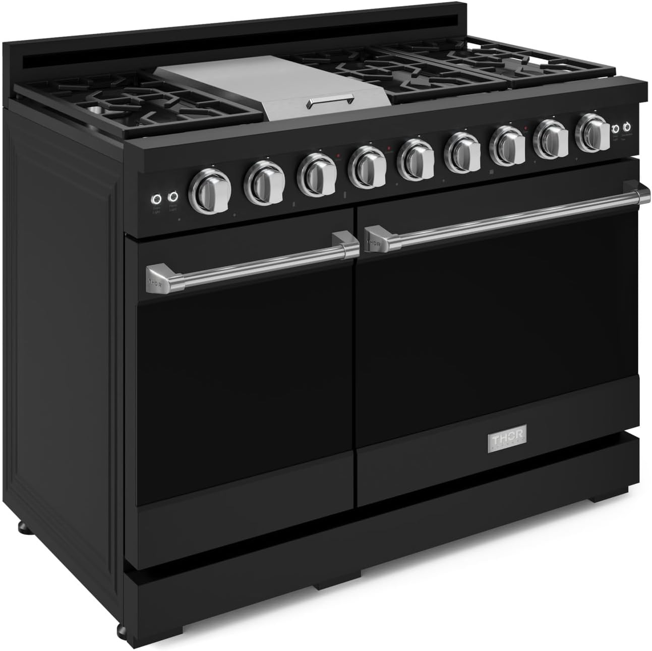 Gordon Ramsay by THOR Kitchen 48 Inch Professional Liquid Propane Range with Tilt Panel Touch Control in Black/Stainless Steel