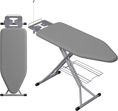 SONGMICS Ironing Board with Rest, Cord Holder, 18x49 Folding Storage Rack