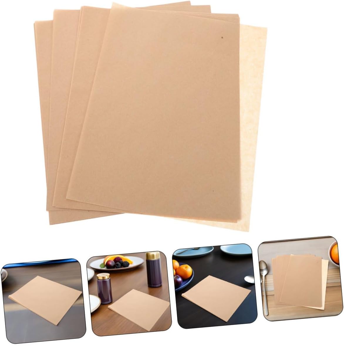 Angoily 500pcs Greaseproof Baking Parchment Paper Thick Oil-absorbing Sheets for Fried Food Pizza Bbq Snacks Non-stick Liners for Oven Cooking and Pastry
