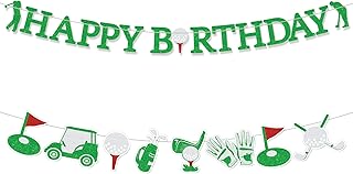 Pre-Strung Golf Happy Birthday Banner, Golf Sports Theme Birthday Party Decorations for Girls Boys Children Adults Man Women