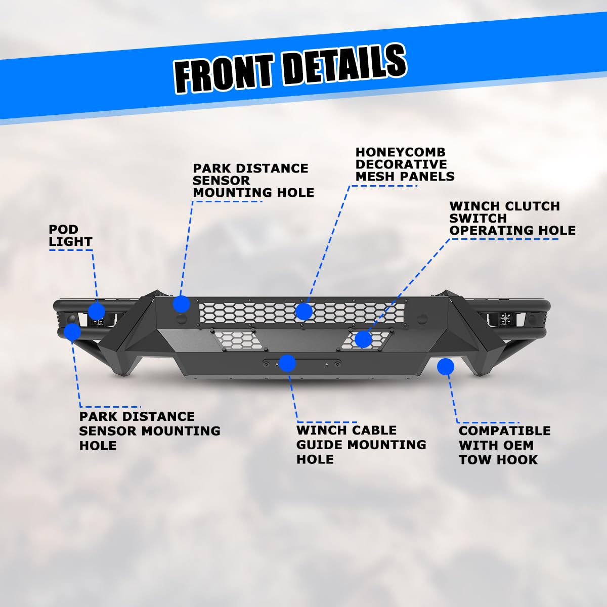 Front Bumper Compatible with Dodge Ram - Key Features