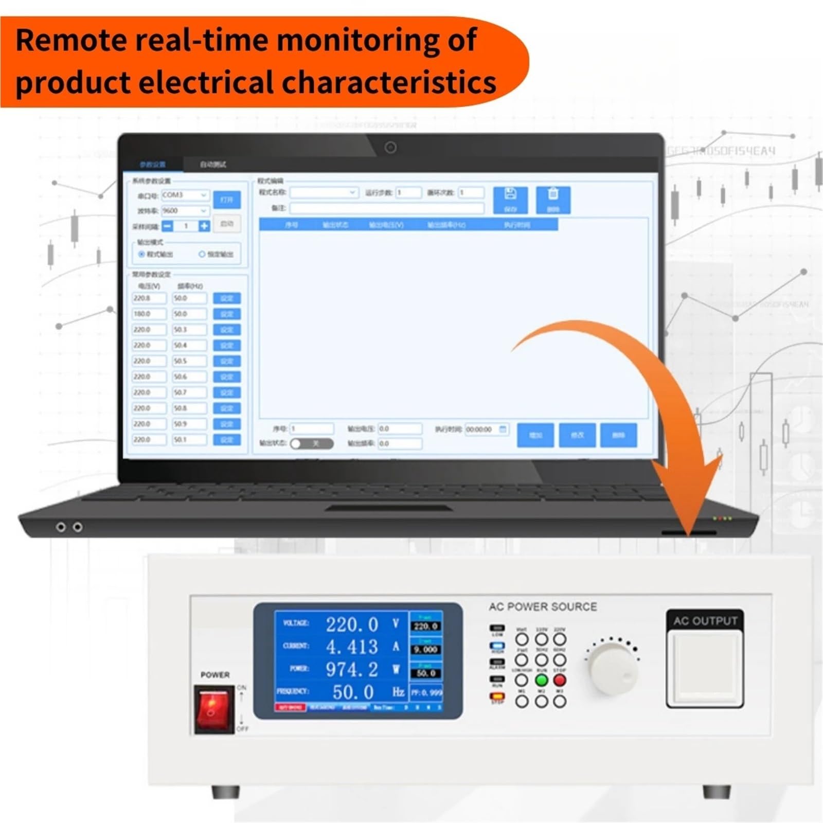 Fuente de alimentación CC variable, Fuente de alimentación CA programable monofásica banco alto voltaje y frecuencia ajustable(P9505-D (Single-phase 500VA))