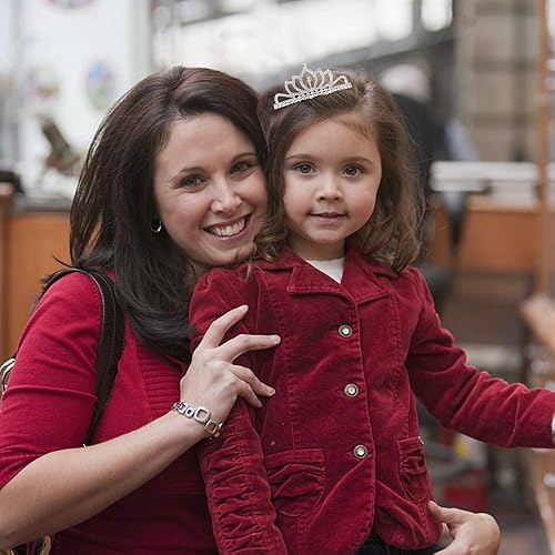 Miniatura 5 de NODG 3 tiaras plateadas para mujer, mini coronas de diamantes de imitación de princesa con peine para recuerdos de fiesta, Cristal Diamante falso