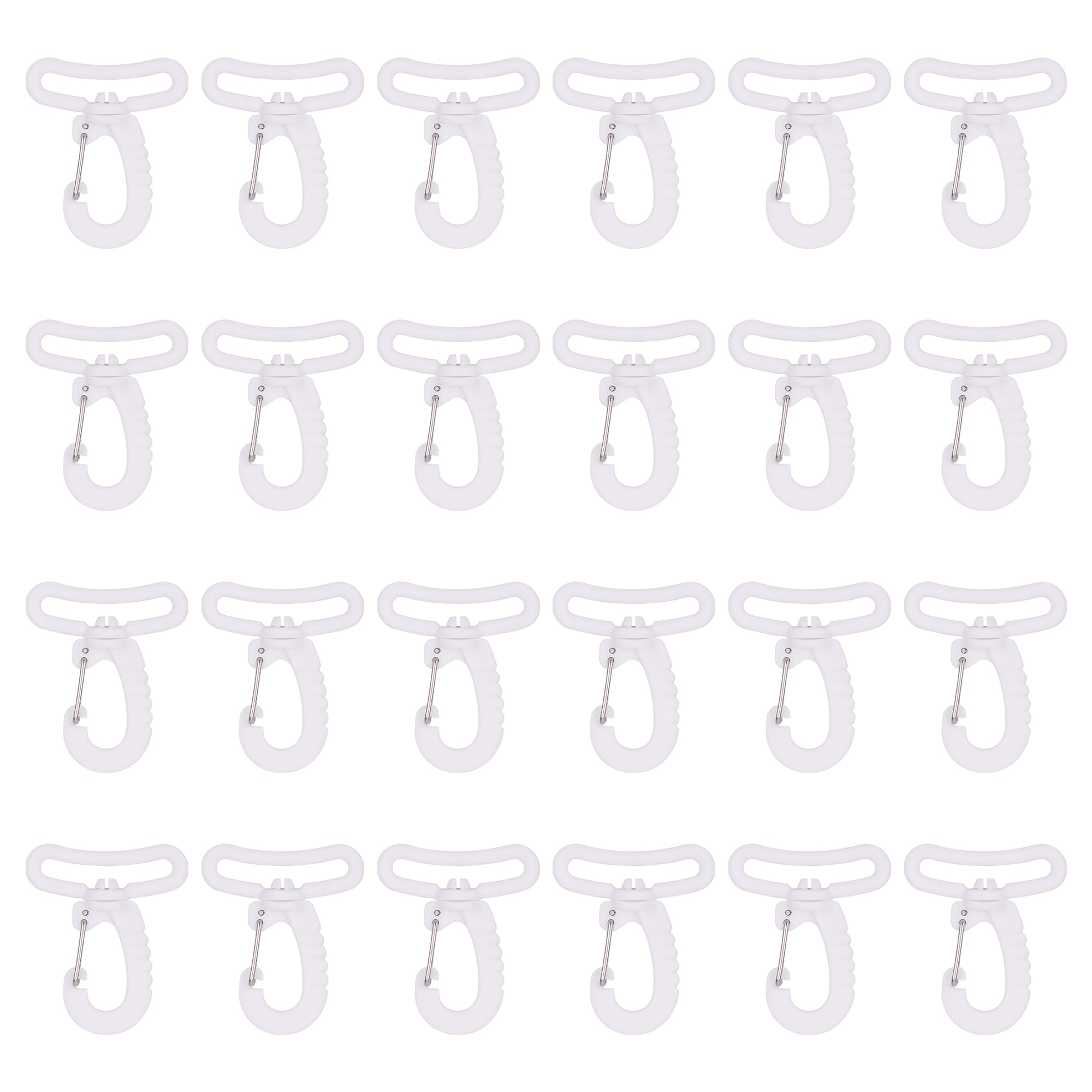 Trimming Shop Plastic Swivel Snap Hooks, 50pcs, 38mm, White