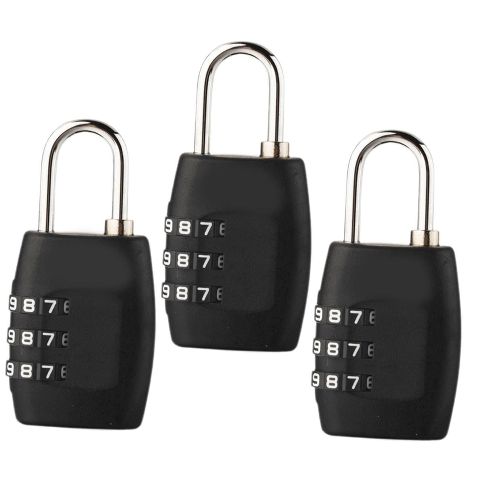 3 pezzi Lucchetti Valigia Combinazione Cifre Serrature Portatili per Viaggio Zaini e Armadietti Design Semplice e Sicuro per Bagagli e Borse