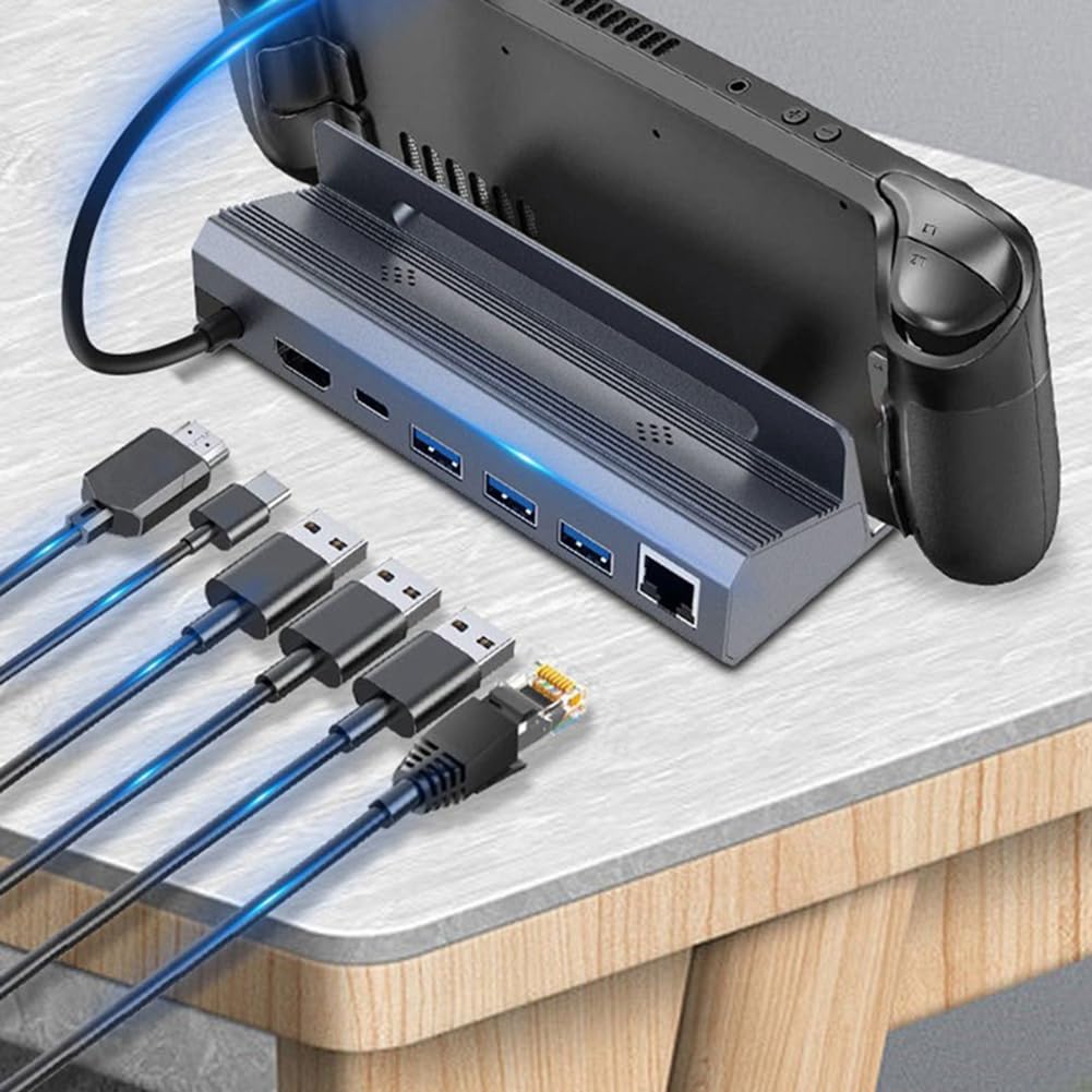1 Sztuka 6 w 1 Koncentrator USB C Stacja Dokująca USB C do -COMPatible 4K60Hz RJ45 PD100W Stacja Dokująca USB 3.0 HUB Rozszerzona Stacja Dokująca Ze Stopu Aluminium