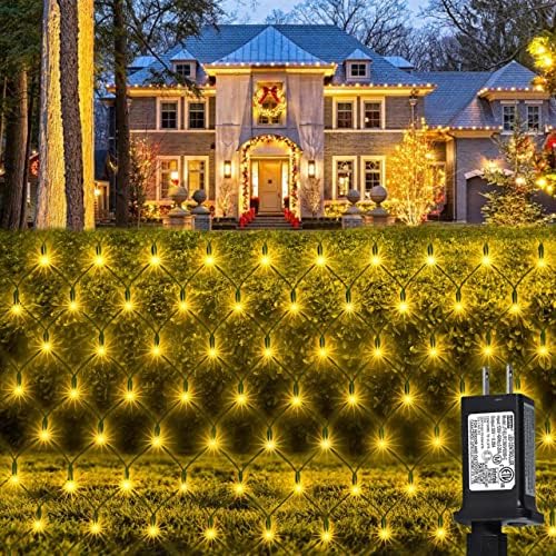 kemooie Outdoor Christmas Net Lights, 360 LED 12FT x5FT Bush Lights