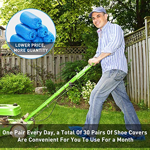 Squish Shoe Covers Disposable, 60 Pack (30 pairs) One Size Fits All, Resistant, Anti-Slip, Waterproof Shoe & Boot Covers for Medical, Construction, Offices, Indoor Floor Carpet Protection