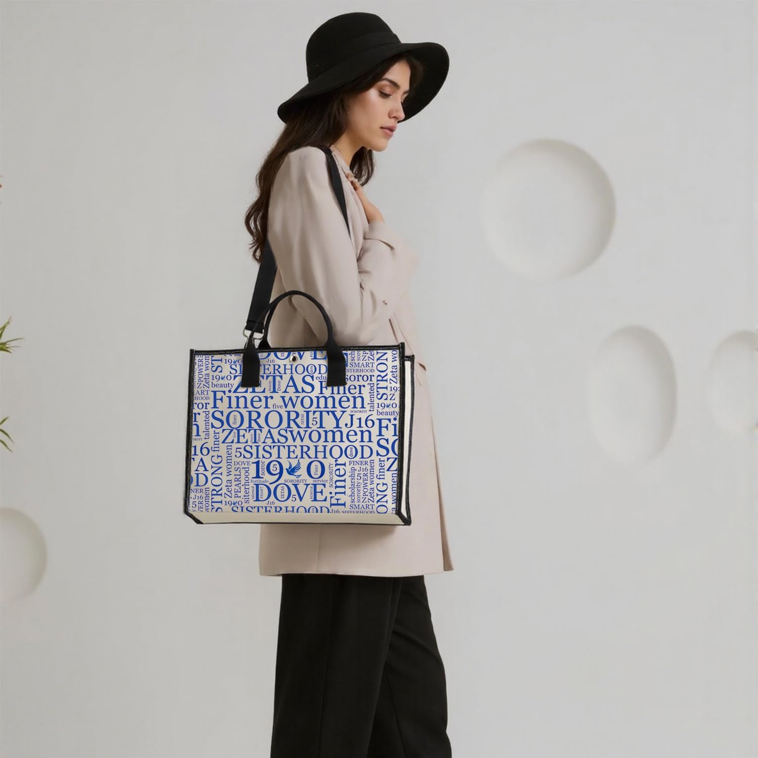 POFULL Sorority Gift Finer Women Tote Bag BFF Sisterhood Gift Sorority Sister Reusable Grocery Bag