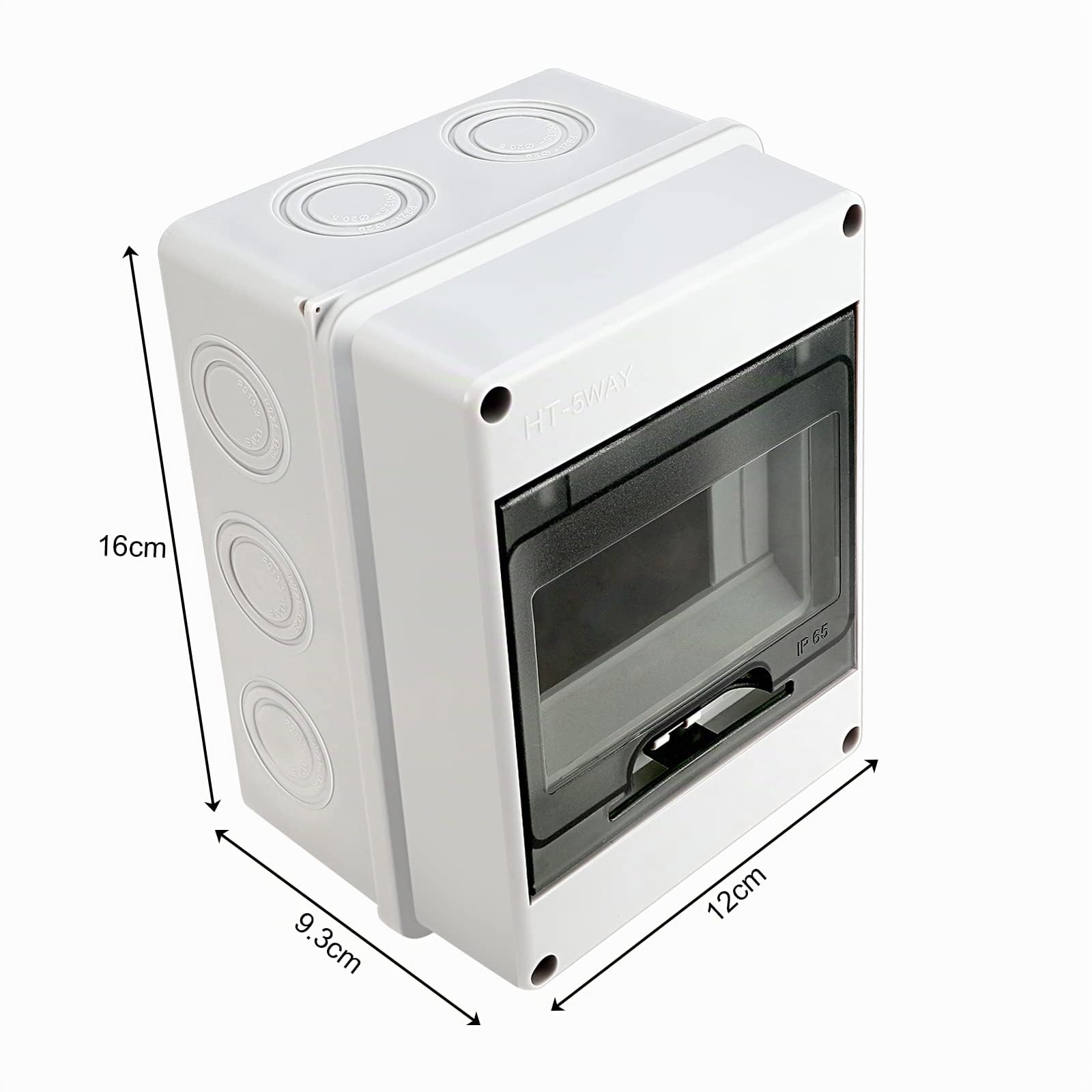 Royouzi Quadro Elettrico Esterno, 5 Moduli Scatola di Derivazione Elettrica da Esterno Stagna, IP65 Centralino da Parete, Scatola Derivazione Esterna per Casa, Officina, Hotel, Parcheggio