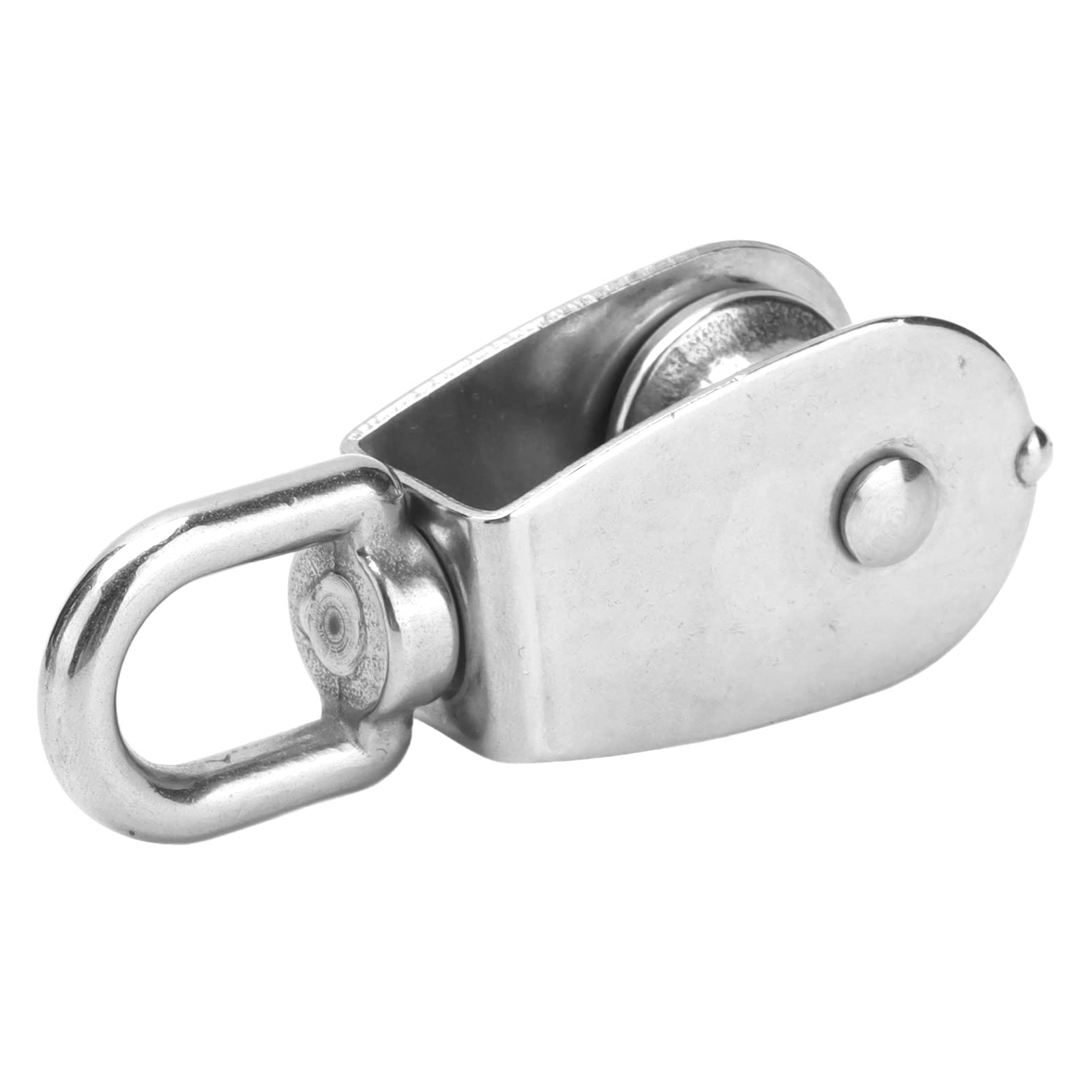 Bloque de polea resistente de acero inoxidable para cuerda de alambre de elevación con gancho de suspensión, rueda de remolque de 10 piezas (M25) y versátil para aparejos de elevación y remolques