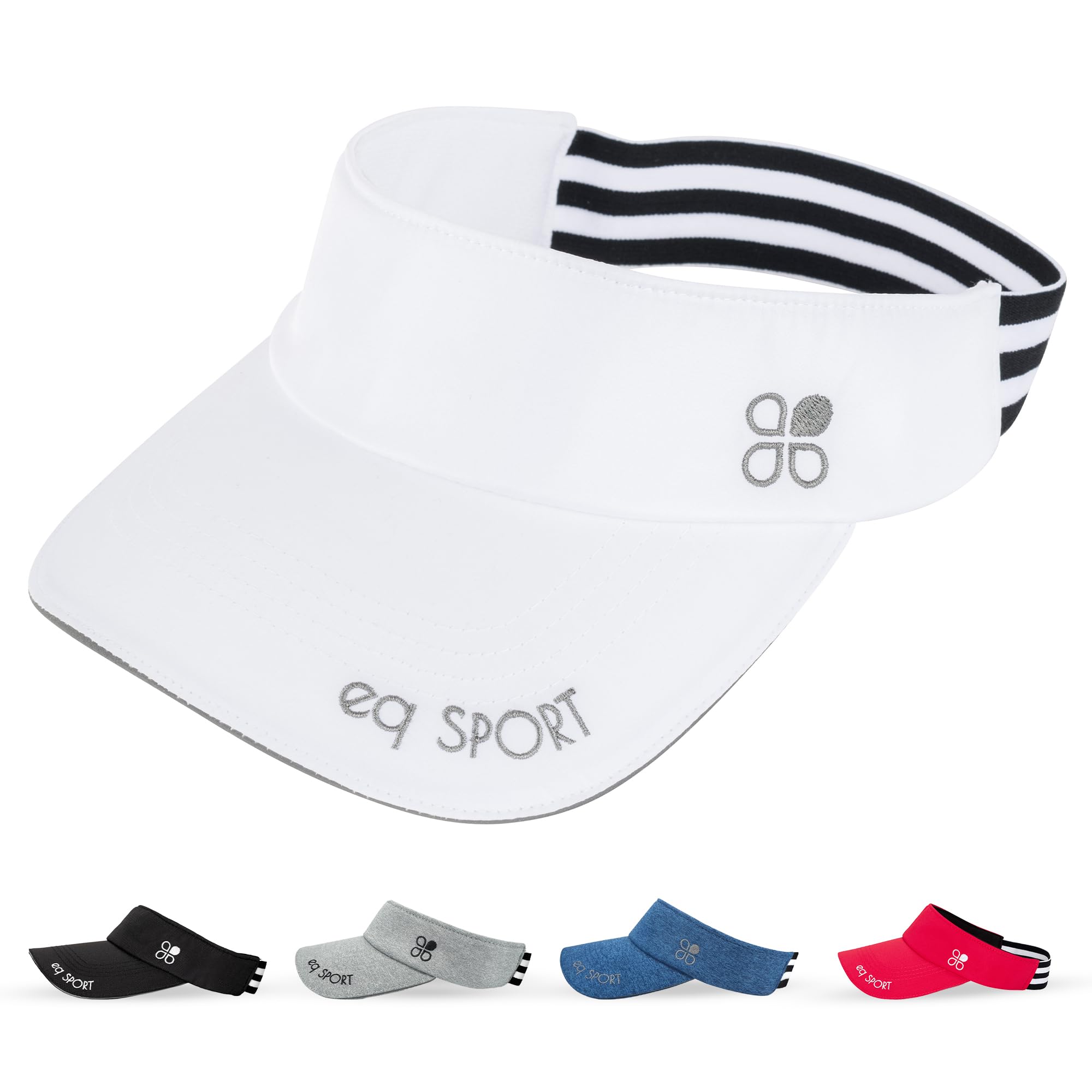 EQ SPORT Sun Visor for Women & Men – Lightweight Sport Visor Hat for Golf, Tennis & Running – Stretch Fit, UV Protection