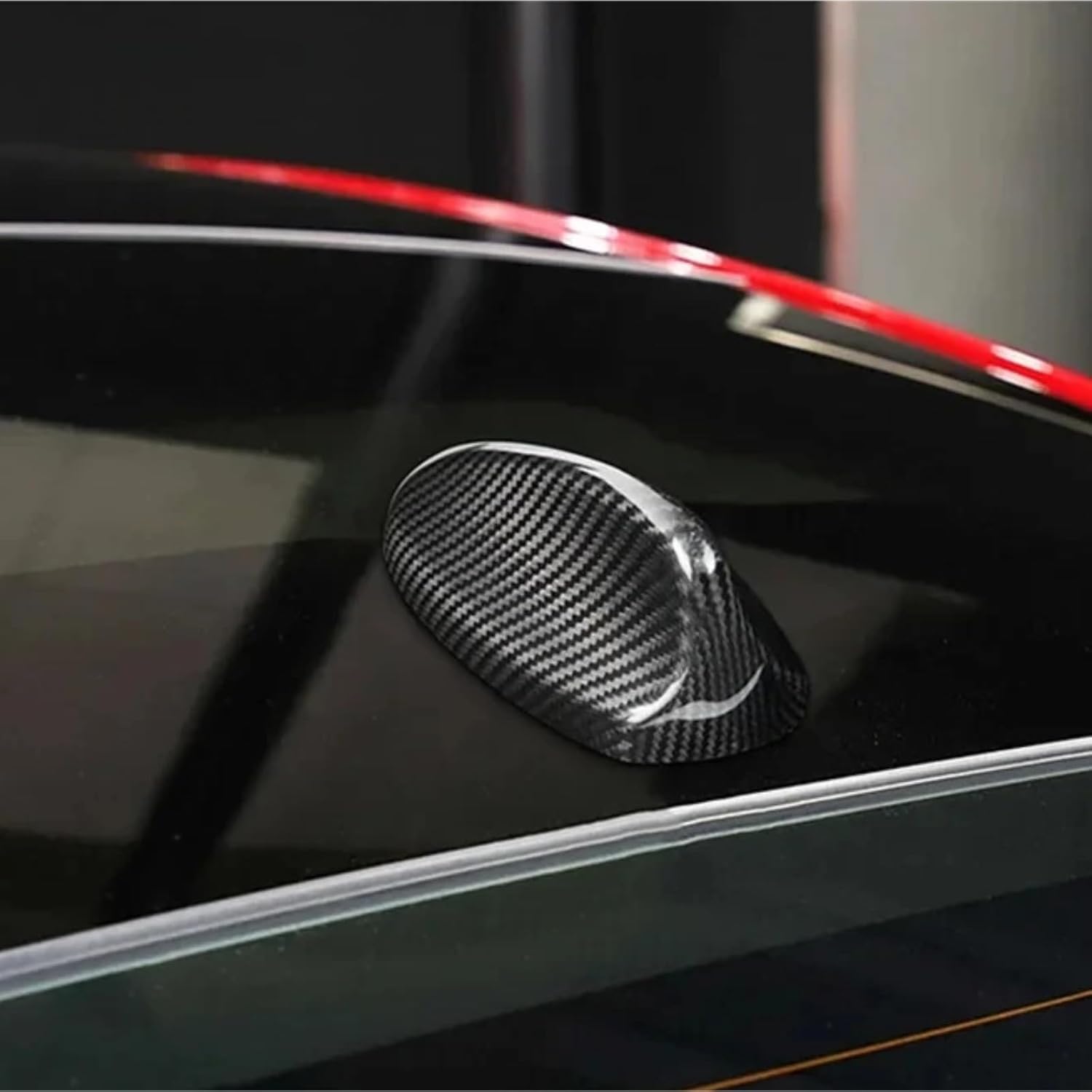 Car Roof Signal Shark Fin Carbon Cover Compatible with Alfa Romeo Giulia Stelvio(Black Carbon)