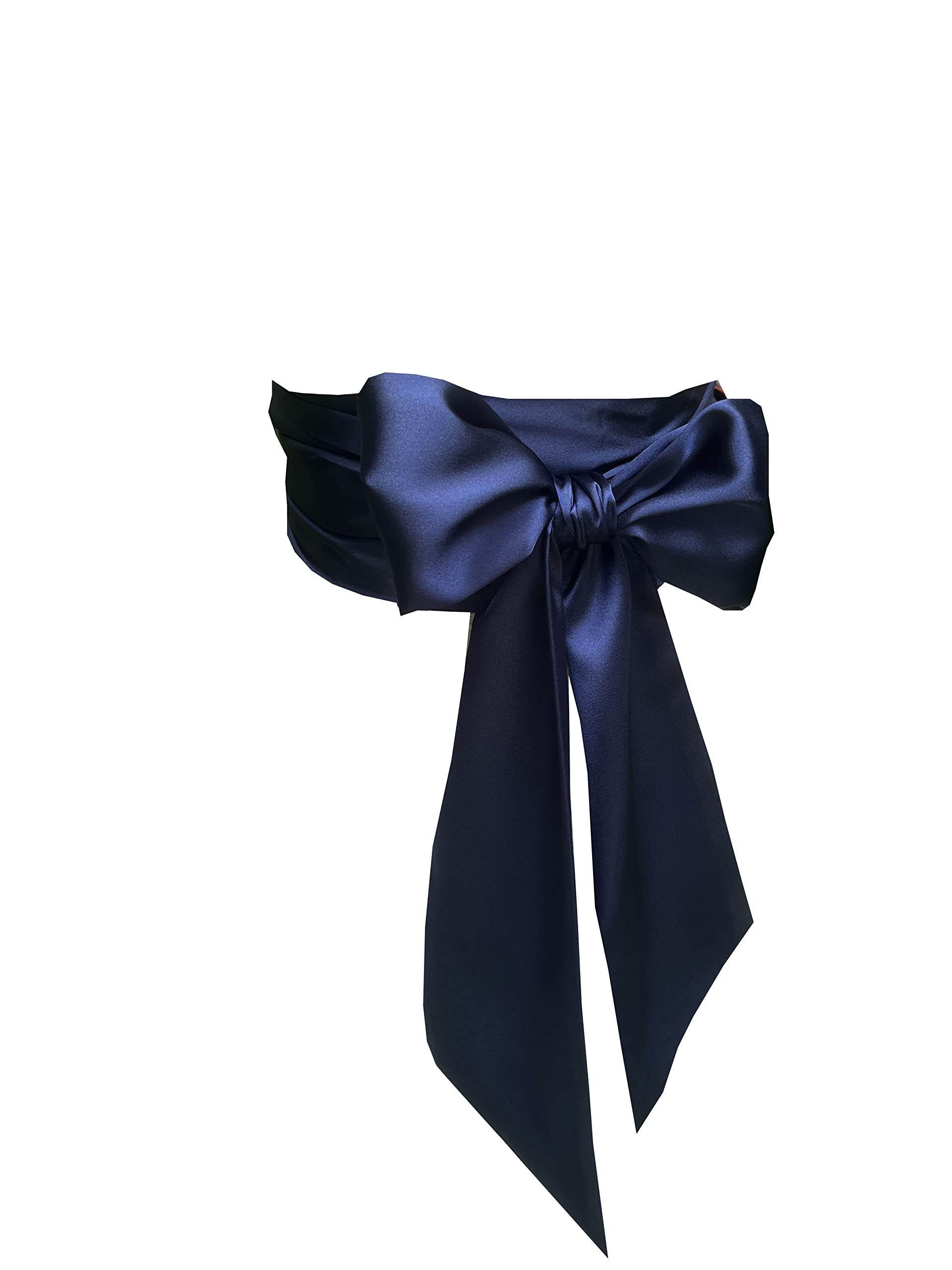 LORDRIE Women Satin Sash Belts For Bridal Bridesmaid Dresses Girls Waist Belts For Special Occasion, Navy, Medium