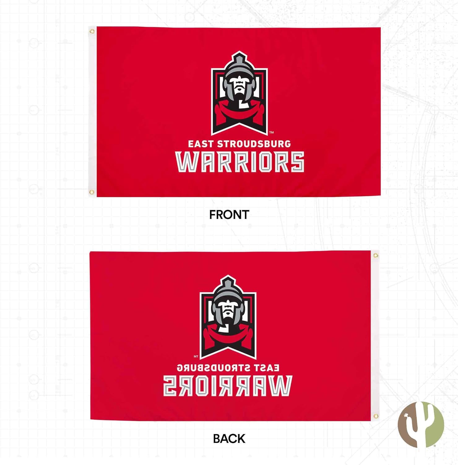 Desert Cactus East Stroudsburg University of Pennsylvania ESUP Flag - 3 x 5 Feet Warriors Banner, Indoor/Outdoor Durable Fabric, 100% Polyester Design (Style 2a)