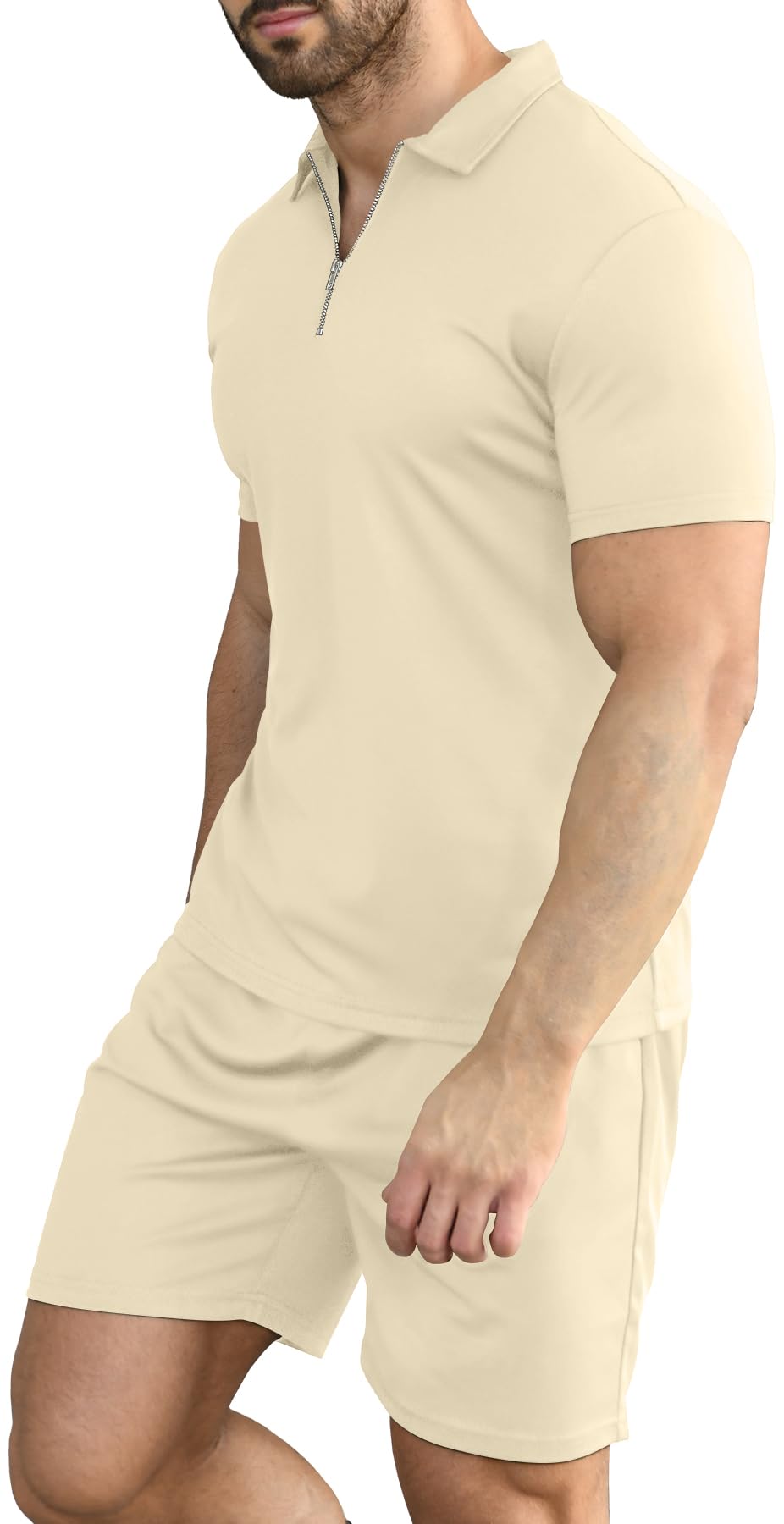 KUYIGO Polo e pantaloncini estivi da uomo, set da 2 pezzi, abbigliamento alla moda casual