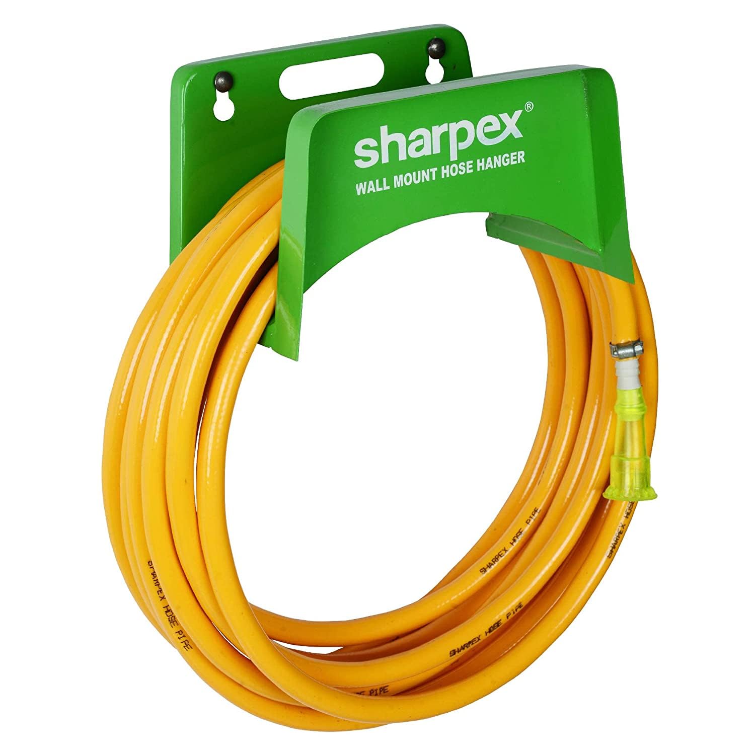 Sharpex DIY Hose Hanger For Garden Pipe – Garden Pipe Holder Wall Mounted for Garden, Hotel, Backyard and Outdoor – Heavy Duty Metal Portable Irrigation Hose Pipe Holder Only (Green)