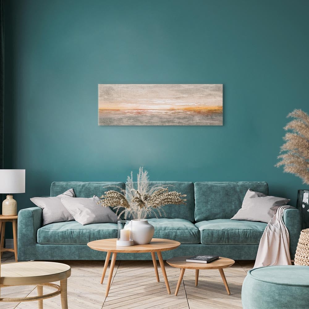 murando - Cuadro en Lienzo Paisaje puesta de sol 150x50 cm Vlies Impresión | 1 Pieza Material no Tejido Cuadros para Salon Dormitorios Impresión Decoracion de Pared concreto Mar Cielo