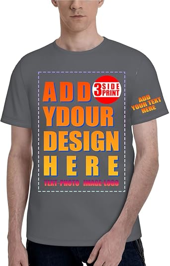 Custom T Shirt Front and Back for Men Women Printed Photo Text Logo Cotton