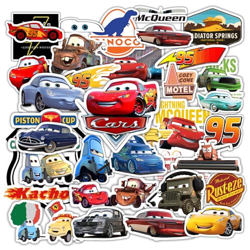 Image of 35 Cute Cars Movie Laptop Stickers for Cartoon Lovers and Kids. (Cars)