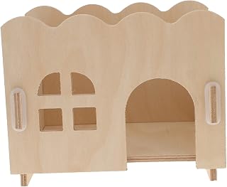 Milisten 1pieza Casa De Madera para Hámsters y Erizos Refugio Creativo y Transpirable Color Blanco Atractivo y Hecho Mano Accesorio para Mascotas