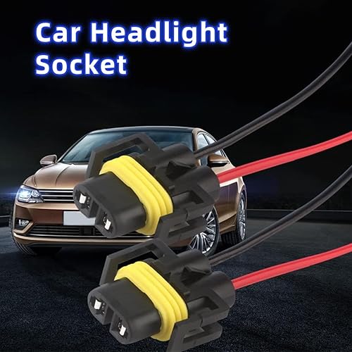 Miniatura 6 de Kewucn 2 adaptadores H8H9H11 hembra para coche, arnés de cableado, cable universal para faros delanteros o luces antiniebla, arnés de cableado
