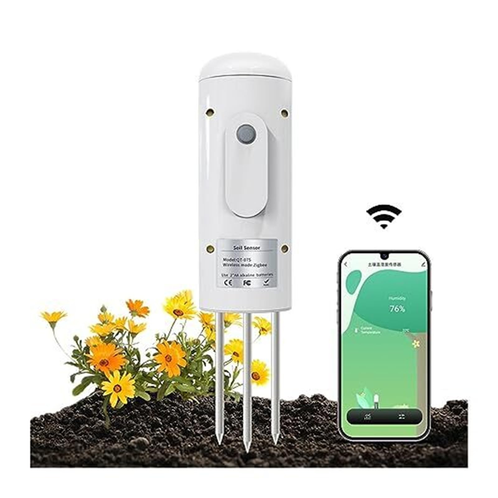 Bezprzewodowy miernik wilgotności gleby Tuya Zigbee i tester temperatury do sadzenia ogrodów (bramka)(Set)